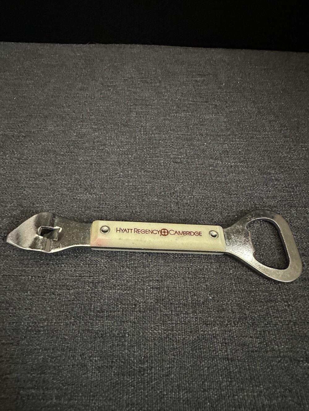 Vintage Hyatt Regency Cambridge Bottle Opener Can Piercer Colonial USA Hotel